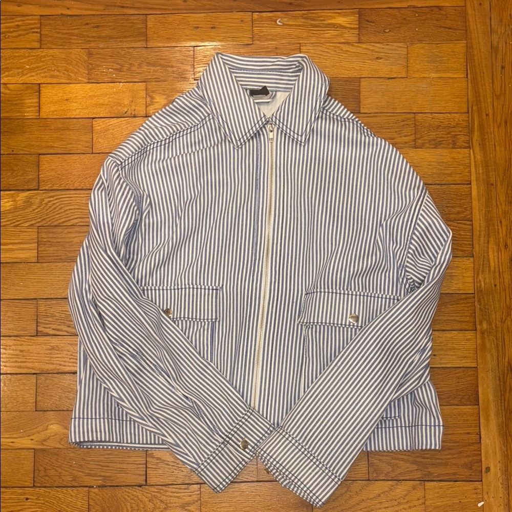 H&M Striped Blue and White Jacket